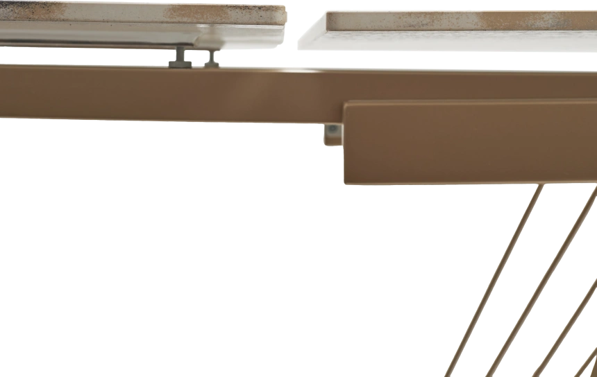 Кухонный стол раздвижной Acerra New 160, Gloss Grand Jade Solid Ceramic, каркас цвета шампань