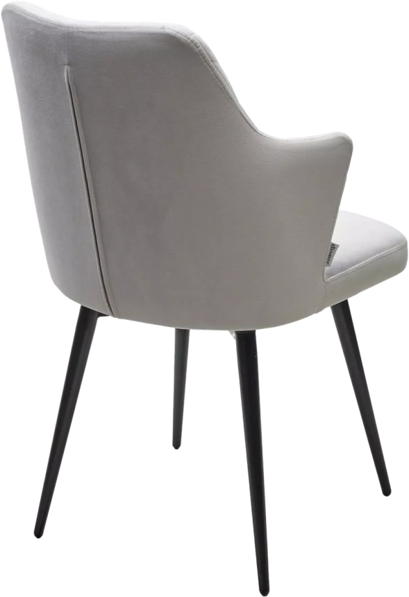 Стул Herman, мягкий, светло-серый  BM-4, велюр, черный каркас