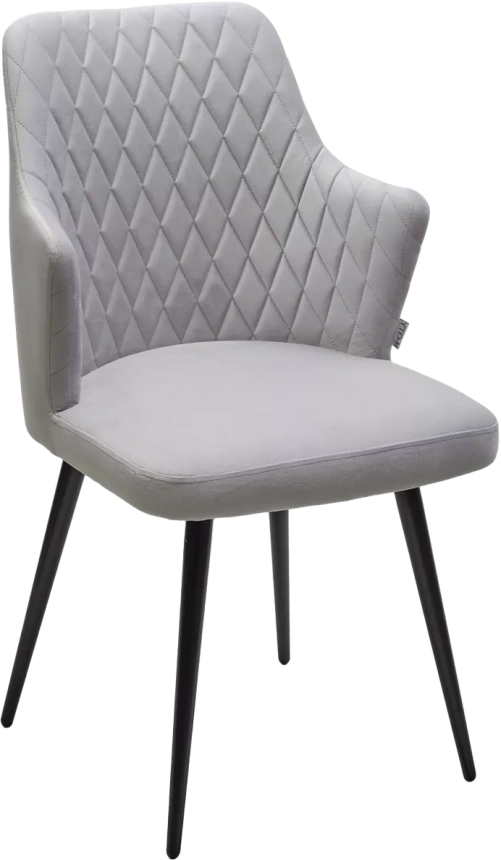 Стул Herman, мягкий, светло-серый  BM-4, велюр, черный каркас