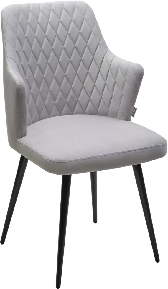 Стул Herman, мягкий, светло-серый  BM-4, велюр, черный каркас