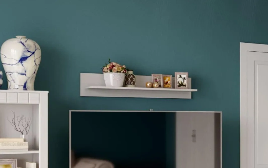 Полка Прованс, открытая, навесная, бодега белая / патина премиум