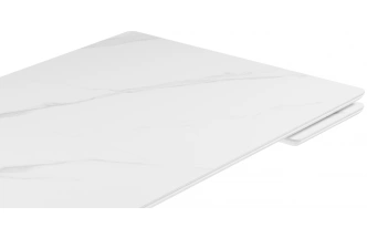 Обеденный раздвижной стол Вилли 140(200), керамика, белый мрамор / белый