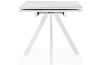 Обеденный раздвижной стол Вилли 140(200), керамика, белый мрамор / белый