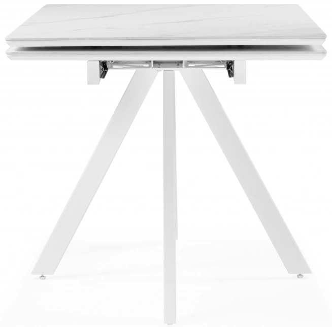 Обеденный раздвижной стол Вилли 140(200), керамика, белый мрамор / белый