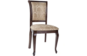 Стул Кабриоль, деревянный, андрис вензель 160 бежевый, жаккард, каркас орех темный