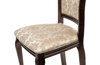 Стул Кабриоль, деревянный, андрис вензель 160 бежевый, жаккард, каркас орех темный