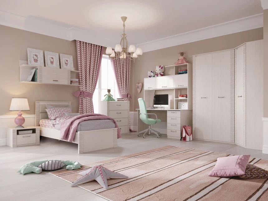 Гарнитур для молодёжной комнаты Элана, композиция 1, бодега белая