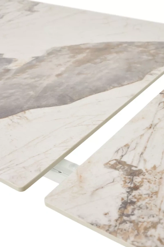 Обеденный раздвижной стол Esmir 160, Gloss Luxury Pandora Solid Ceramic, орех