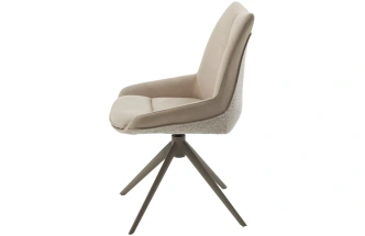 Стул Oskar, мягкий, поворотный, Riely-111 / Present-120 кремовый / латте каркас