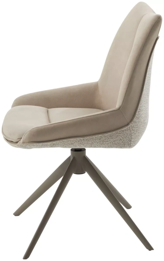 Стул Oskar, мягкий, поворотный, Riely-111 / Present-120 кремовый / латте каркас