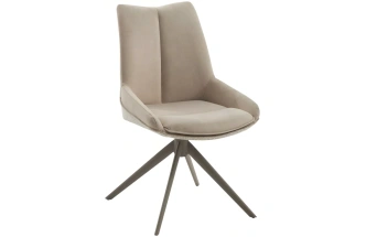 Стул Oskar, мягкий, поворотный, Riely-111 / Present-120 кремовый / латте каркас