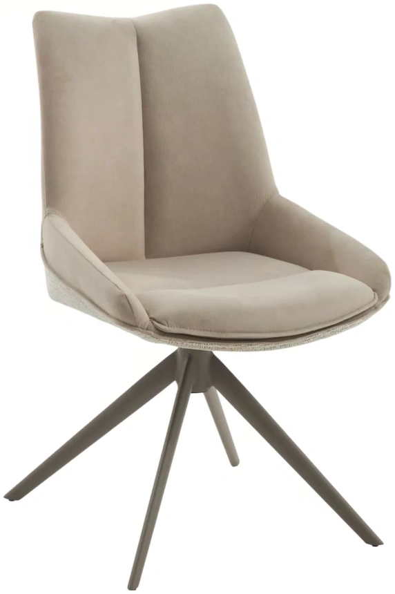Стул Oskar, мягкий, поворотный, Riely-111 / Present-120 кремовый / латте каркас