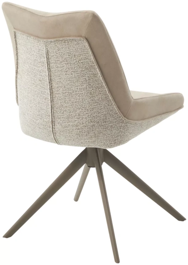 Стул Oskar, мягкий, поворотный, Riely-111 / Present-120 кремовый / латте каркас