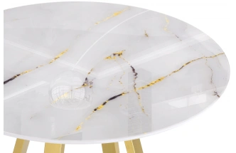 Кухонный стол Норфолк, 100x100x78, стекло, золото