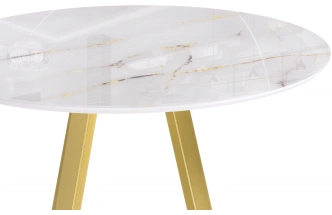 Кухонный стол Норфолк, 100x100x78, стекло, золото