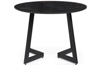 Кухонный стол раздвижной Алингсос 100(140), стекло, обсидиан / черный