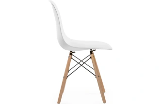 Пластиковый стул Eames PC-015, белый / массив дерева