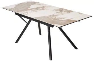 Обеденный раздвижной стол Либерти 140, Pandora, керамика, черный каркас