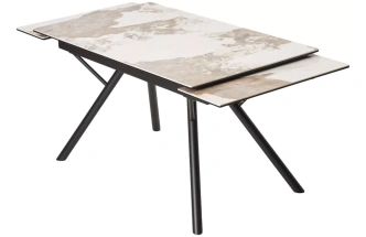 Обеденный раздвижной стол Либерти 140, Pandora, керамика, черный каркас