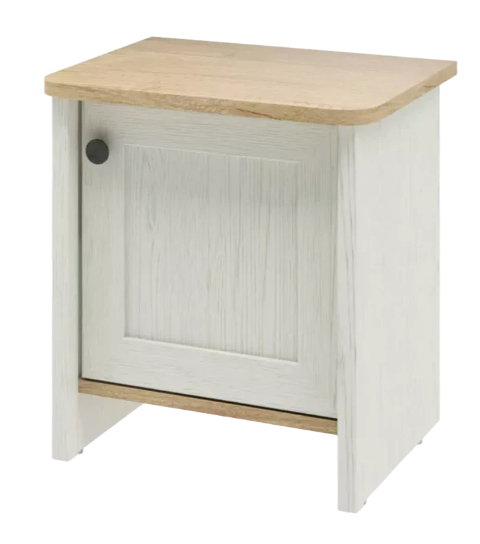 Тумба Тифани прикроватная, Дуб небраска/Белый 