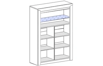 Шкаф двухдверный Соренто, со стеклом, дуб бонифаций