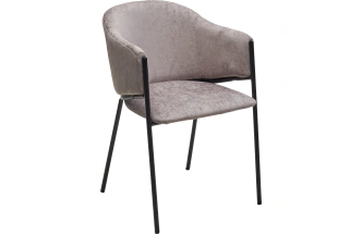 Стул Дилл, мягкий, Rain 11 капучино, велюр, черный каркас 