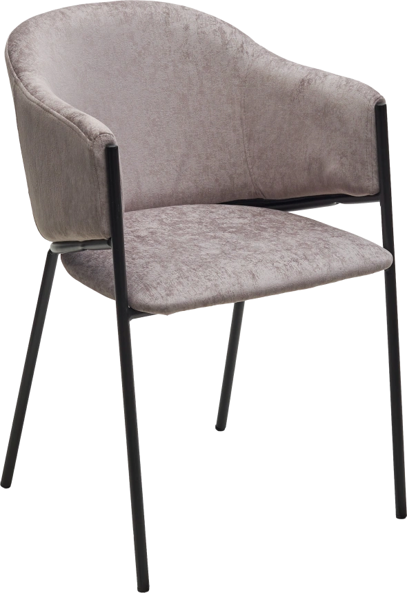 Стул Дилл, мягкий, Rain 11 капучино, велюр, черный каркас 