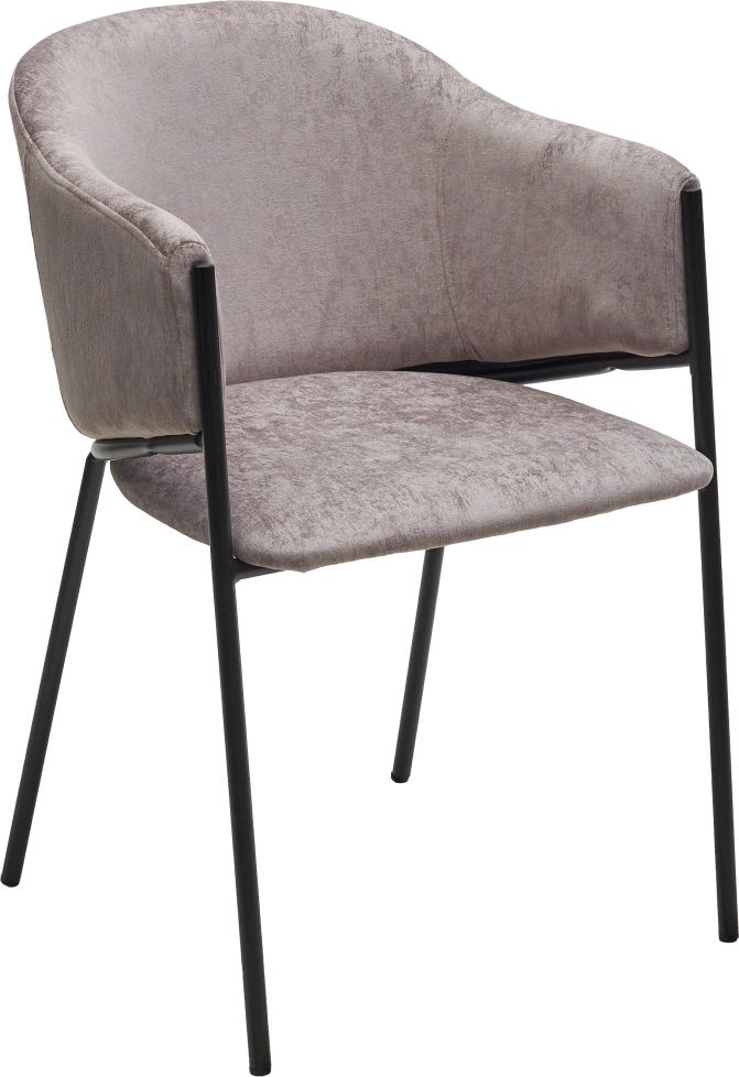 Стул Дилл, мягкий, Rain 11 капучино, велюр, черный каркас 