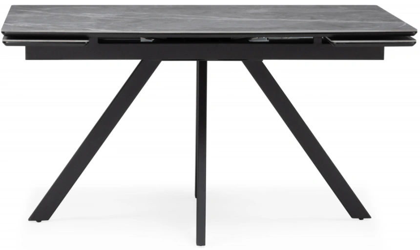 Обеденный раздвижной стол Вилли 140(200), керамика, серый мрамор / черный