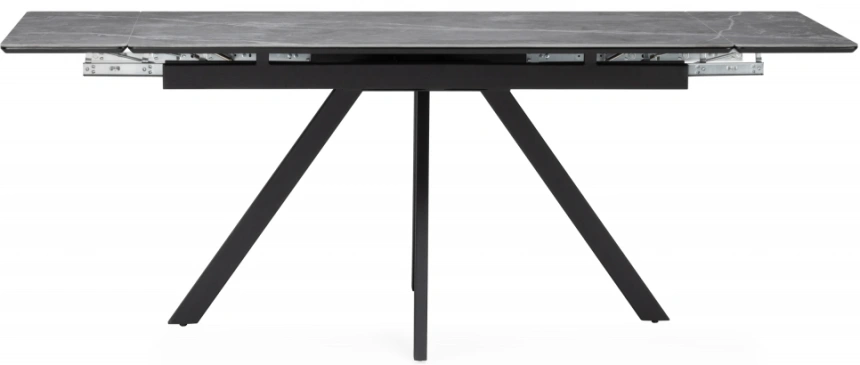 Обеденный раздвижной стол Вилли 140(200), керамика, серый мрамор / черный