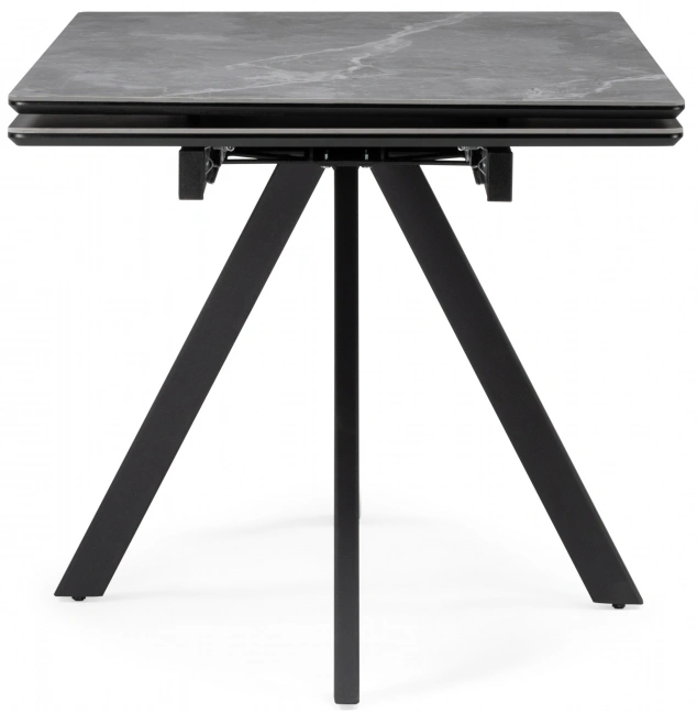 Обеденный раздвижной стол Вилли 140(200), керамика, серый мрамор / черный