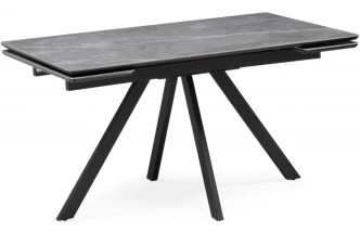 Обеденный раздвижной стол Вилли 140(200), керамика, серый мрамор / черный