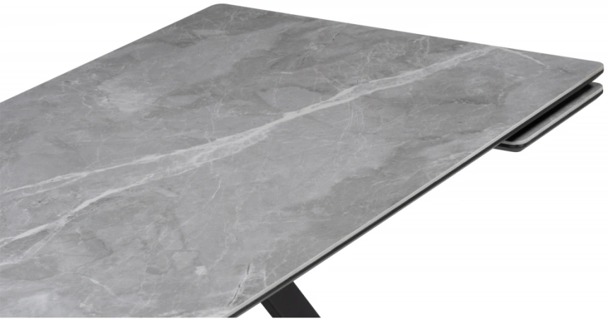 Обеденный раздвижной стол Вилли 140(200), керамика, серый мрамор / черный