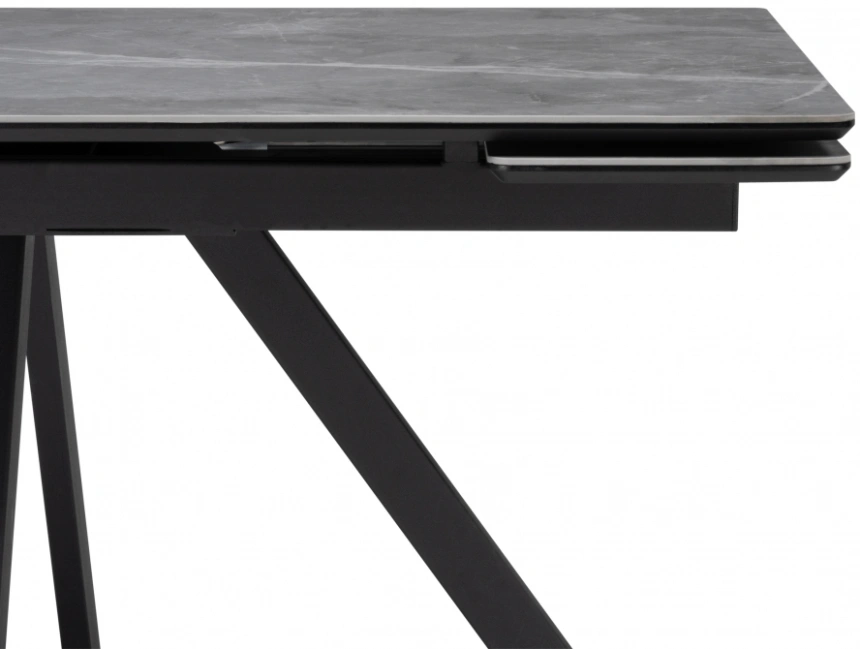 Обеденный раздвижной стол Вилли 140(200), керамика, серый мрамор / черный