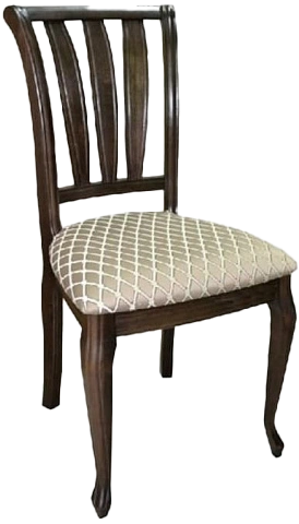 Стул Кабриоль, деревянный с жесткой спинкой, призма 37-1, жаккард, каркас орех темный