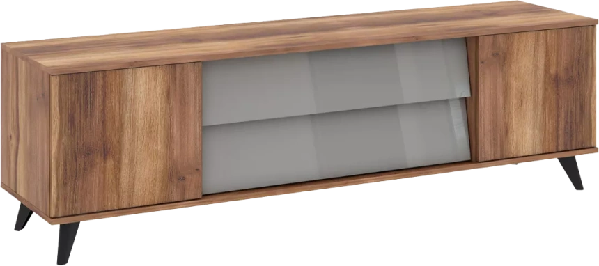 Гостиная модульная Онтарио 2, Дуб Барокко янтарный / Серый Асфальт глянец