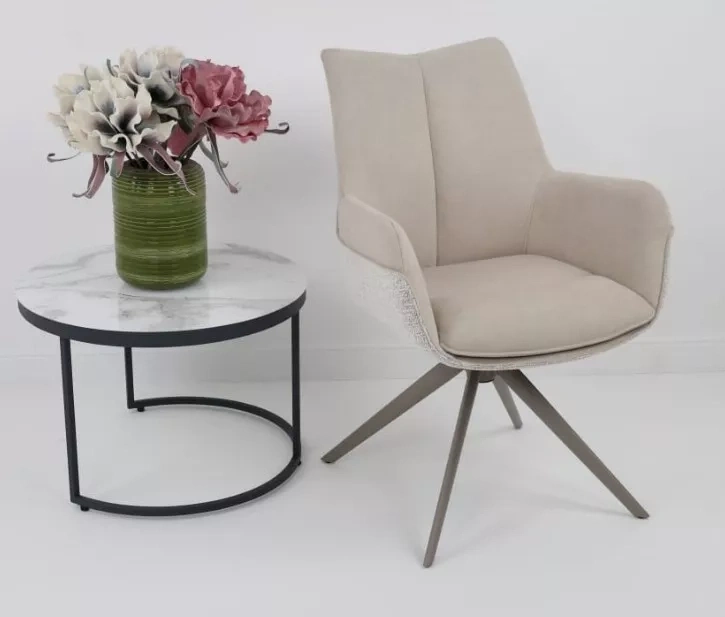 Стул Pontus, поворотный, Rieky-111 / Present-120 кремовый / латте