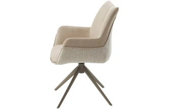 Стул Pontus, поворотный, Rieky-111 / Present-120 кремовый / латте