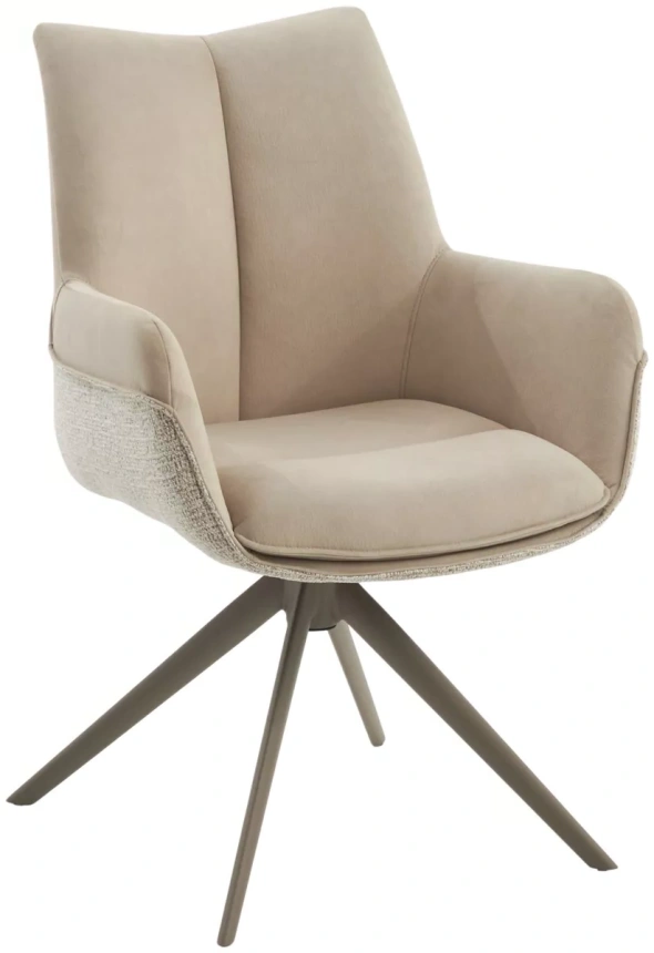 Стул Pontus, поворотный, Rieky-111 / Present-120 кремовый / латте