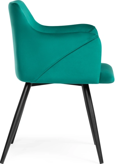 Стул-кресло Эджелл, мягкий, зеленый / черный