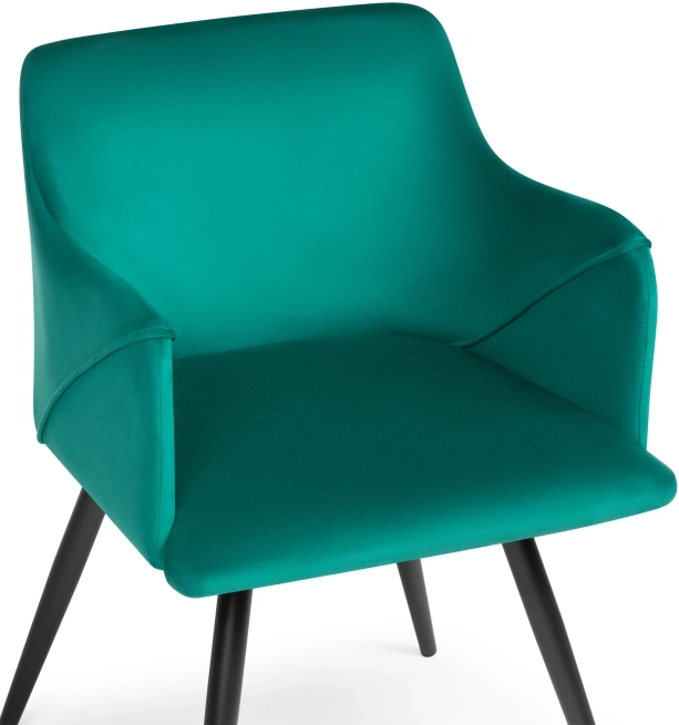 Стул-кресло Эджелл, мягкий, зеленый / черный