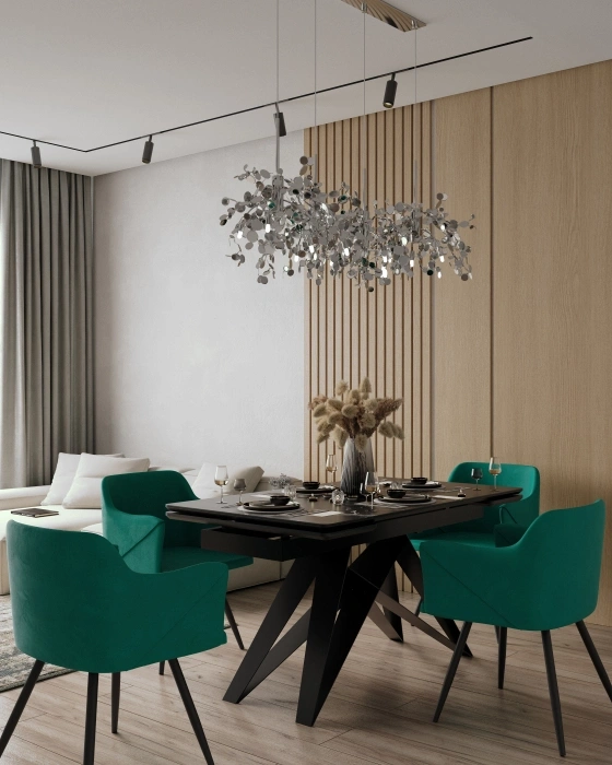 Стул-кресло Эджелл, мягкий, зеленый / черный