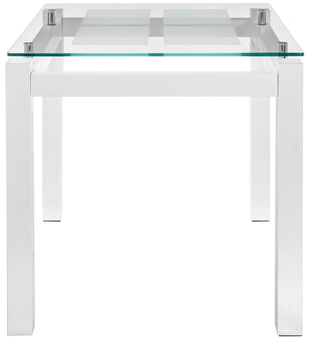 Кухонный стол Бран, 104х74х76, стекло, дерево белое