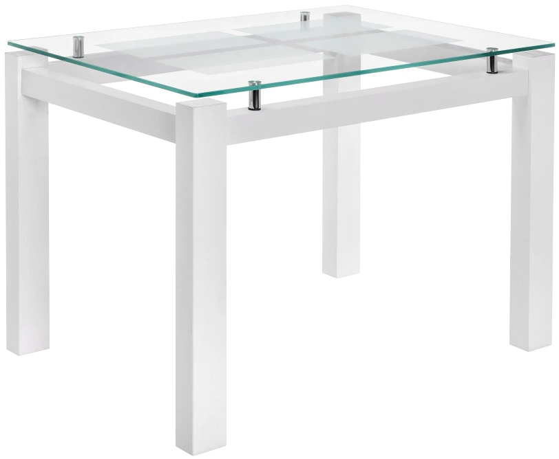 Кухонный стол Бран, 104х74х76, стекло, дерево белое
