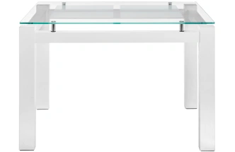Кухонный стол Бран, 104х74х76, стекло, дерево белое