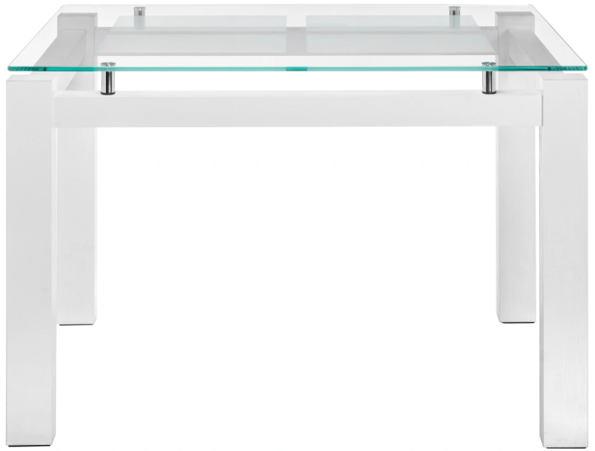 Кухонный стол Бран, 104х74х76, стекло, дерево белое