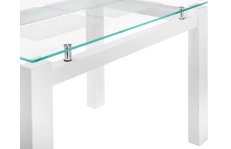 Кухонный стол Бран, 104х74х76, стекло, дерево белое