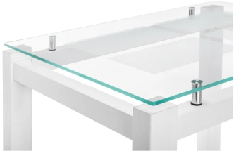 Кухонный стол Бран, 104х74х76, стекло, дерево белое