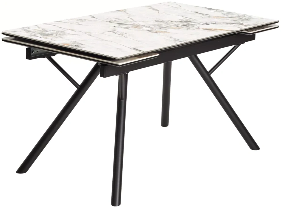 Обеденный раздвижной стол Либерти 180, Cold Jade, керамика, черный каркас