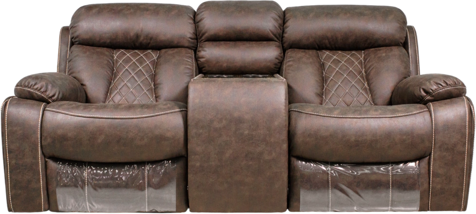 Диван прямой Азалия, электрореклайнер, двухместный, Стайл 03 / Эбен / Контрастная отстрочка